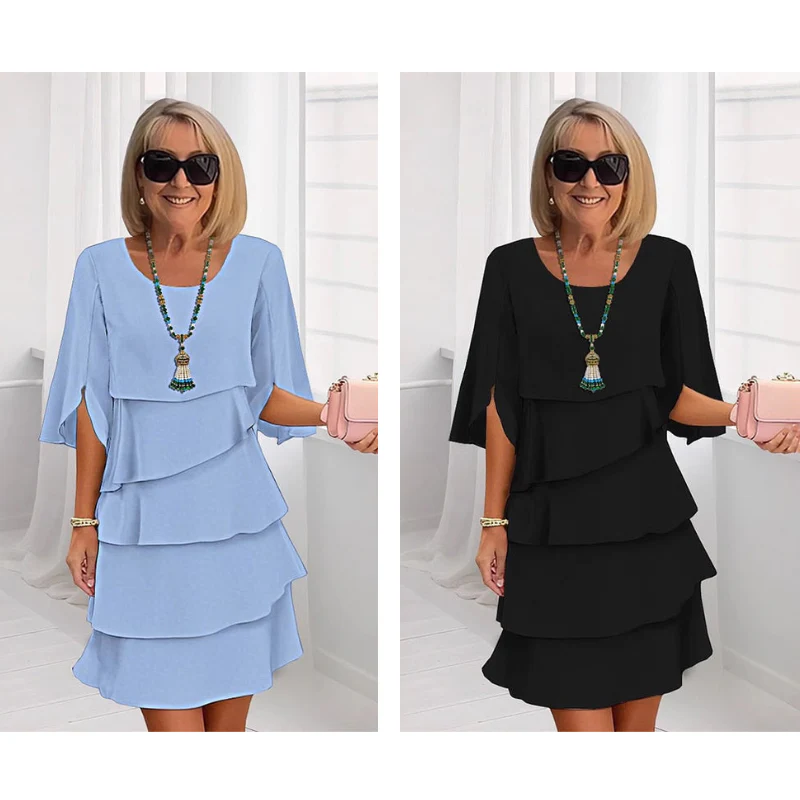 Abito a Strati Chic con Maniche a Palloncino per Donna - Image 16