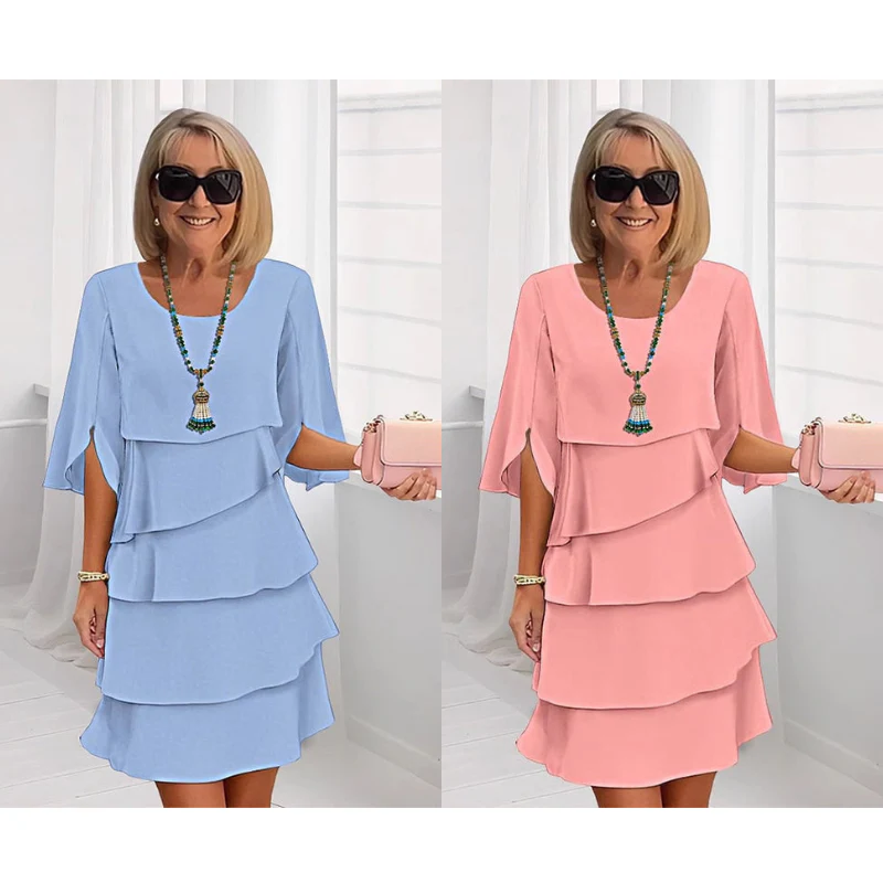 Abito a Strati Chic con Maniche a Palloncino per Donna - Image 20