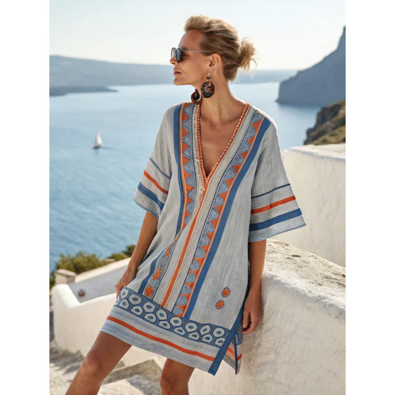 Abito Caftano Bohémien Ricamato da Donna - Elegante e Fluido - Image 12