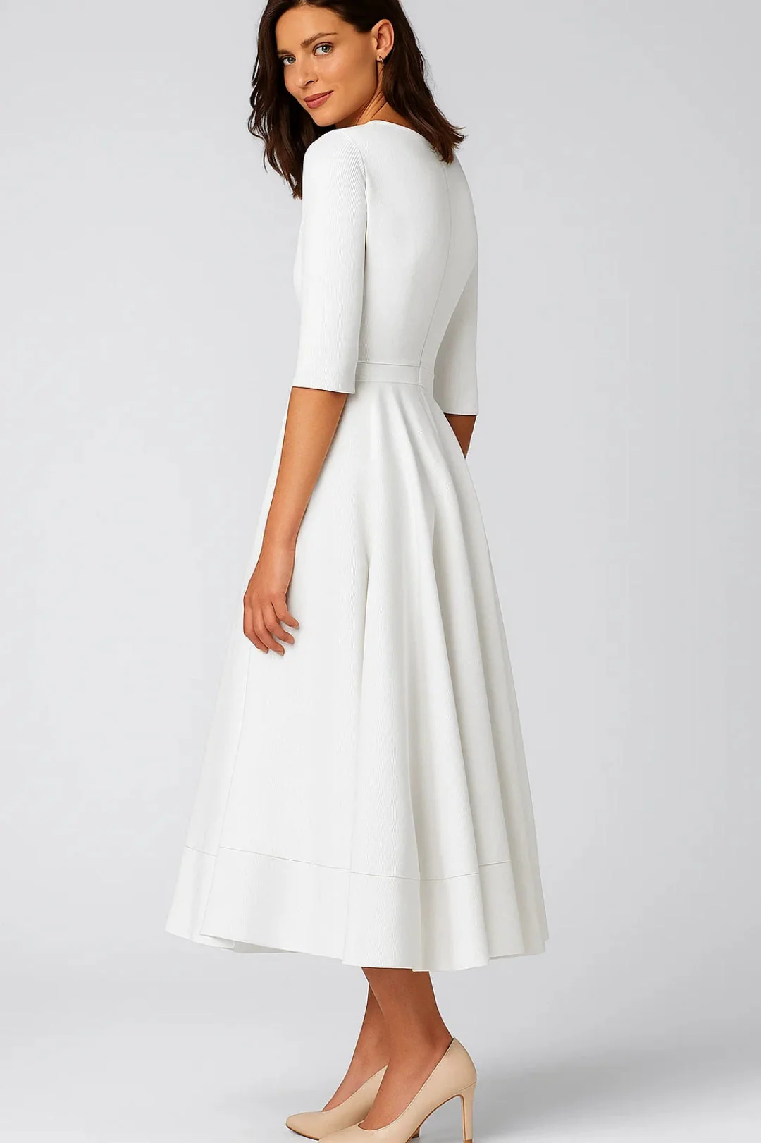 Abito Donna | Midi | Elegante | Silhouette Svasata per Mezza Stagione - Image 3
