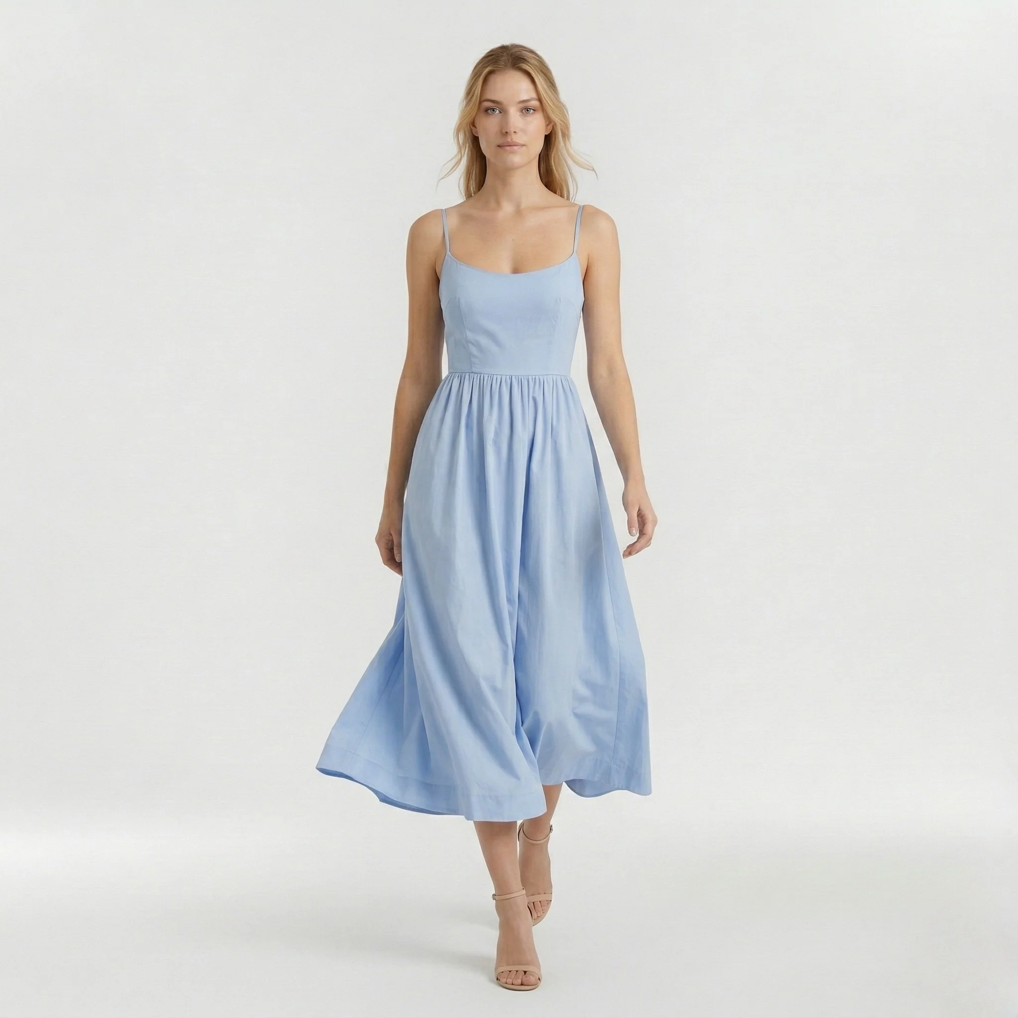 Abito midi A-line da donna stile ascot per invitata matrimonio - Image 2