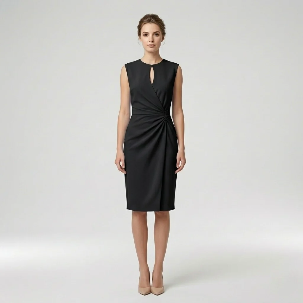 Abito Midi Elegante da Donna Senza Maniche – Vestito Slim Fit Raffinato - Image 3
