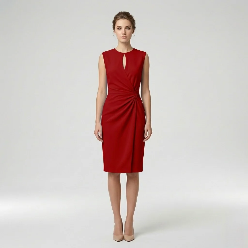 Abito Midi Elegante da Donna Senza Maniche – Vestito Slim Fit Raffinato - Image 5