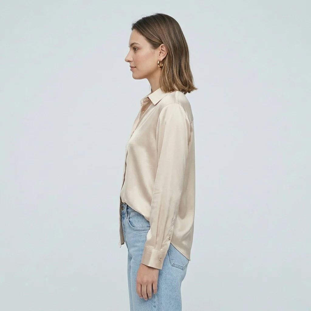 Blusa elegante da donna a maniche lunghe stile satinato moderno - Image 18