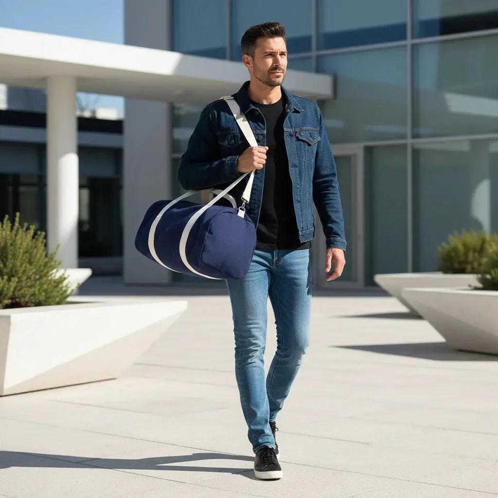 Borsa Sportiva da Viaggio in Cotone con Manici Borsone Palestra Weekend Uomo Donna - Image 4