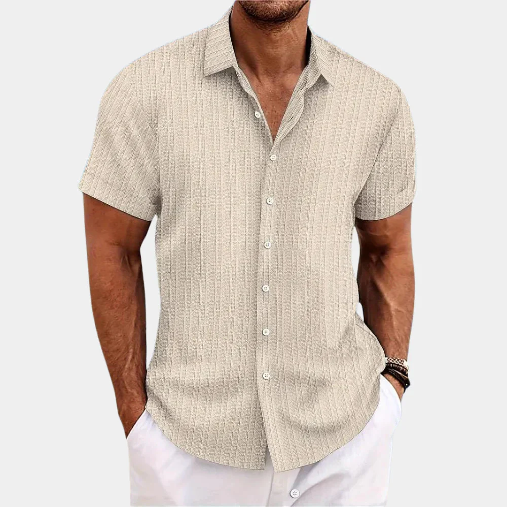 Camicia in misto lino da uomo - Image 4