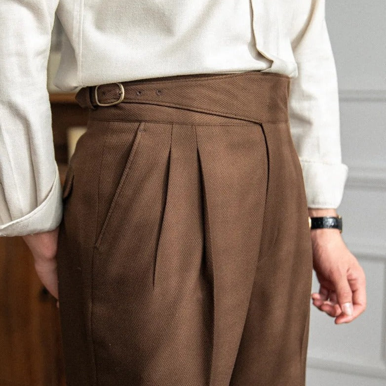 Elegante Pantalone Uomo Classico Piega Regolatori Laterali - Image 8