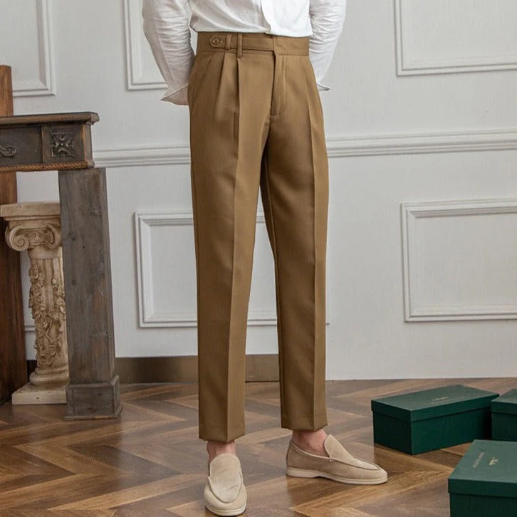 Elegante Pantalone Uomo Sartoriale Piega Gamba Dritta - Image 3