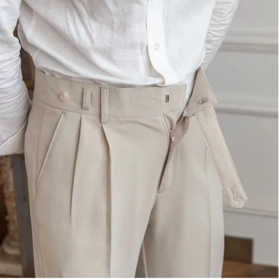 Elegante Pantalone Uomo Sartoriale Piega Gamba Dritta - Image 6