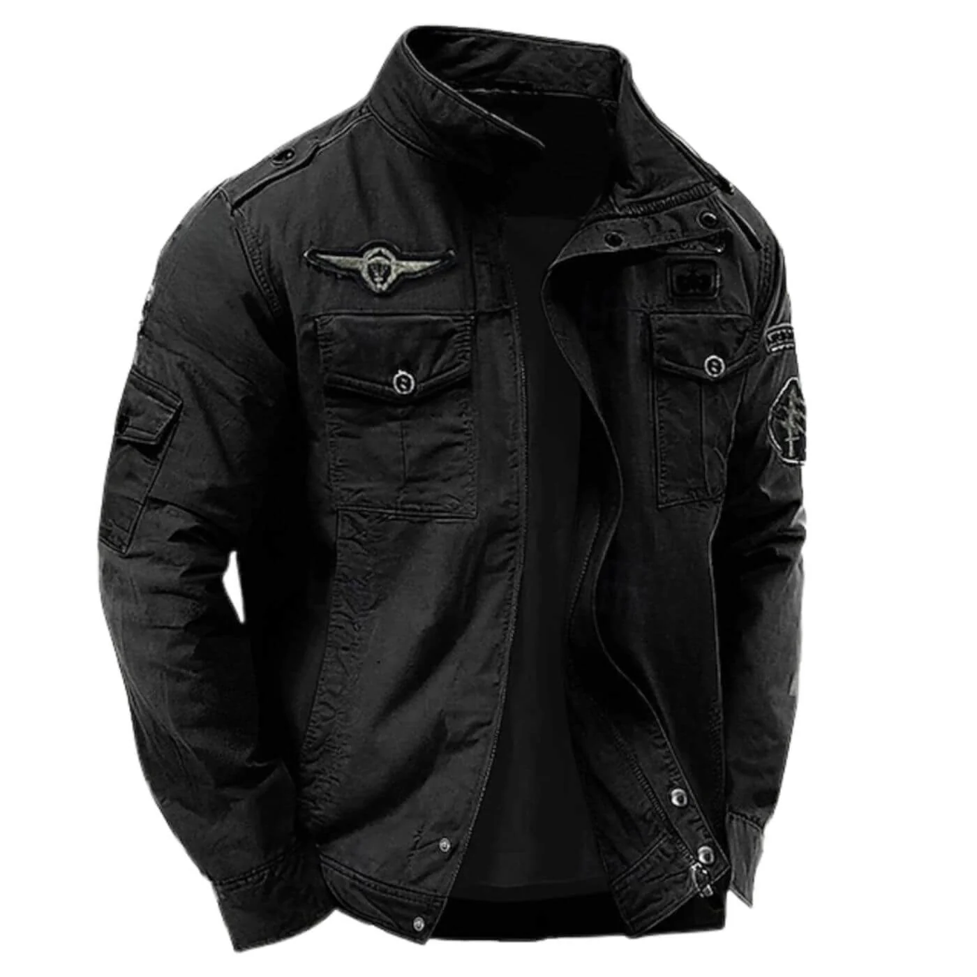 Giacca Cargo Strutturata Premium da Uomo – Giacca Militare in Cotone con Collo Alto - Image 3