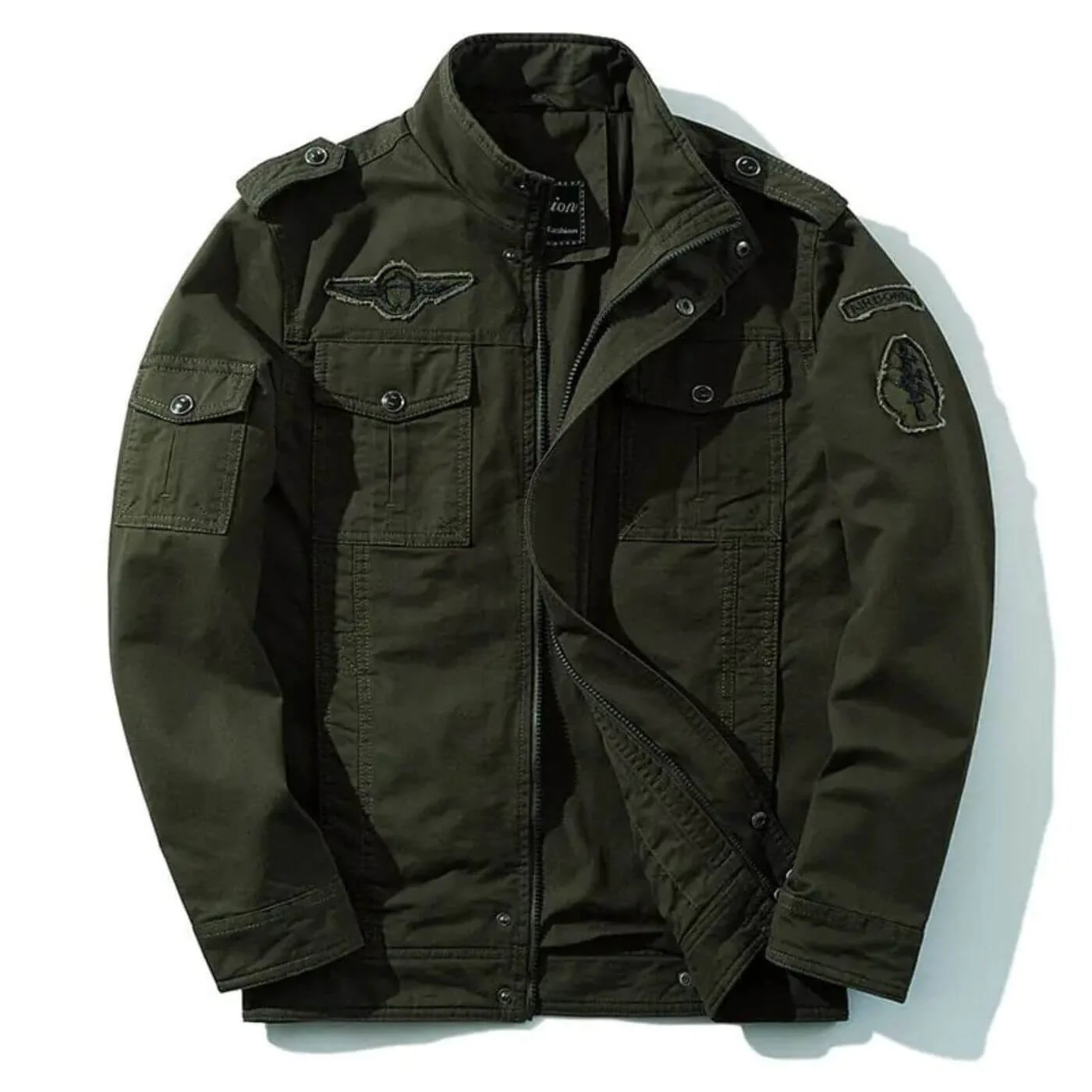 Giacca Cargo Strutturata Premium da Uomo – Giacca Militare in Cotone con Collo Alto - Image 5