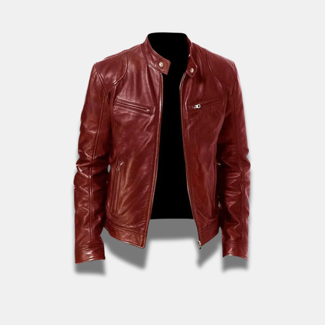 Giacca in pelle classica da uomo – Giacca da motociclista slim fit di alta qualità - Image 6