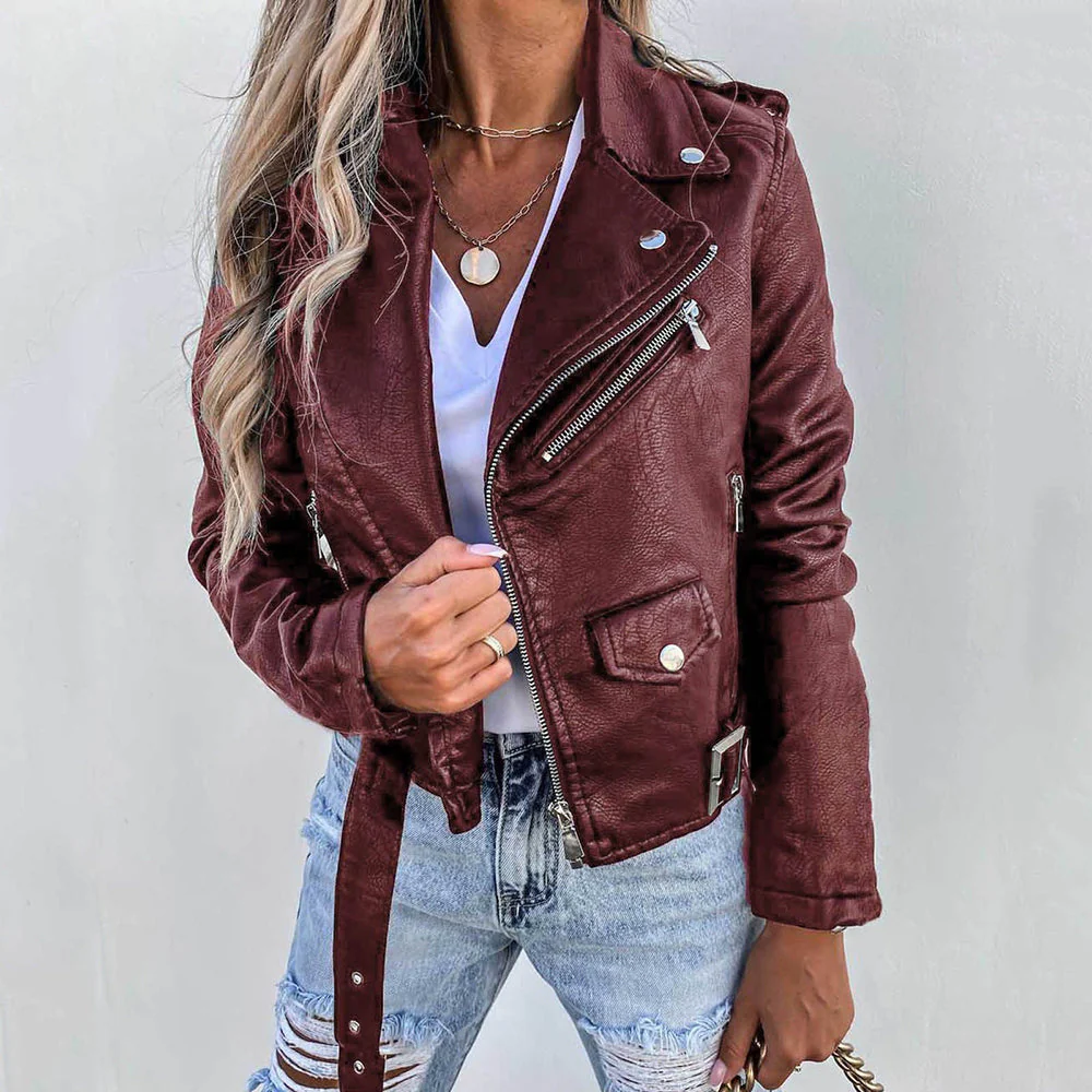 Giacca in pelle elegante e raffinata da donna - Image 5