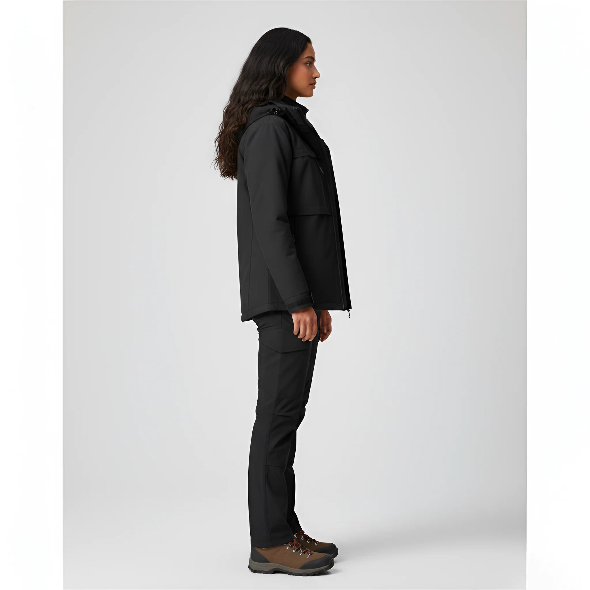 Giacca Uomo Outdoor con Cappuccio Impermeabile Antivento Zip per Trekking - Image 2