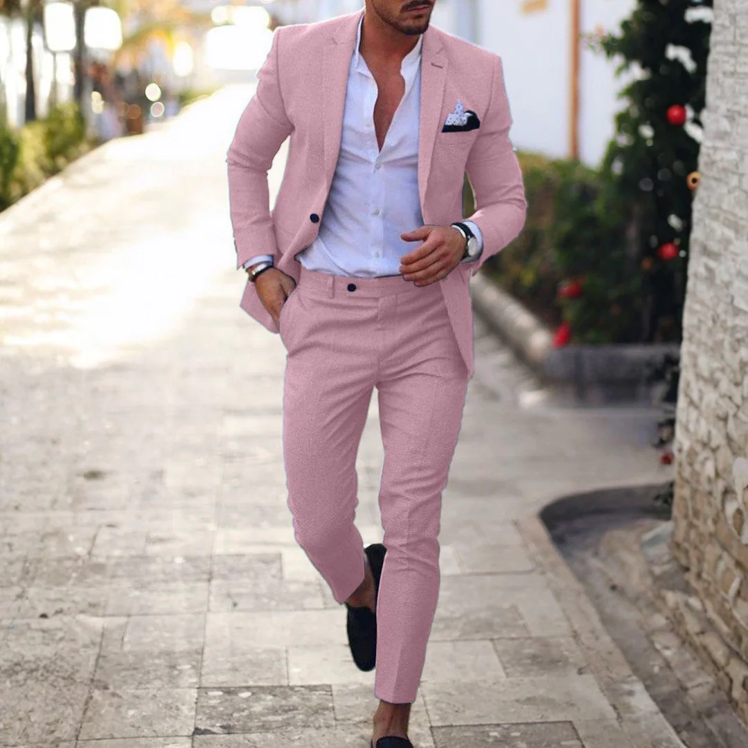 Gonzalo | Abito Due Pezzi in Lino Slim Fit Uomo Risvolto Classico - Image 8