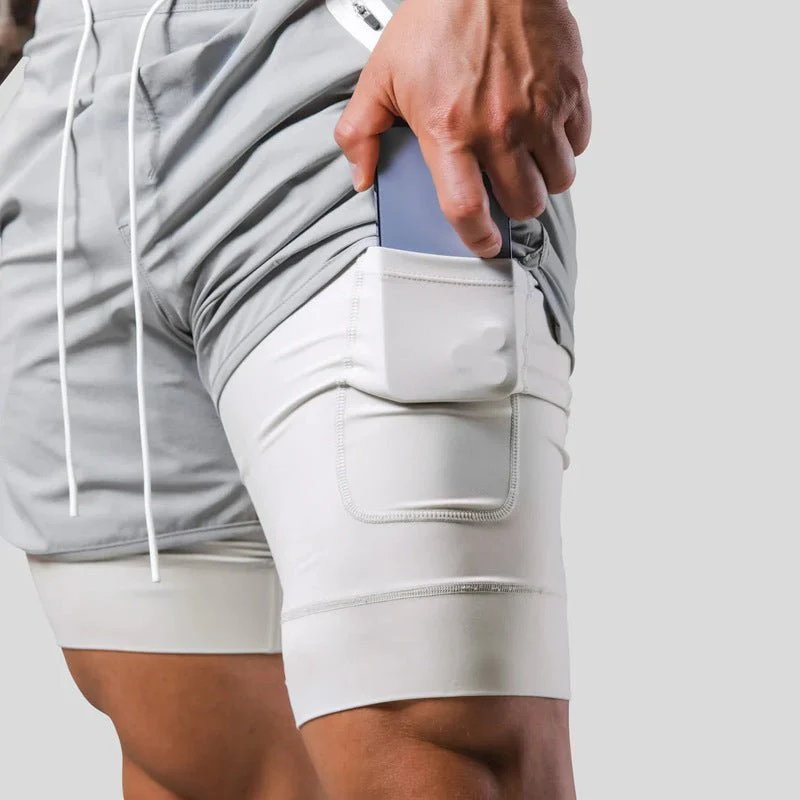 Pantaloncini da Palestra da Uomo – Design 2-in-1 con Fodera a Compressione - Image 2