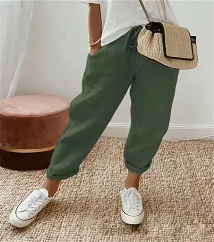 Pantaloni classici da donna in lino leggero - Image 6