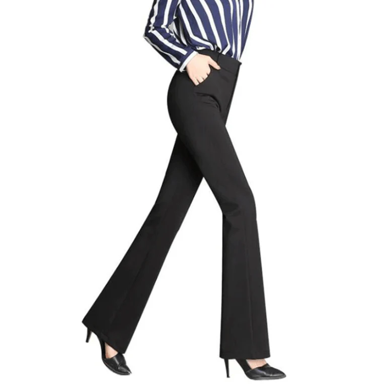 Pantaloni sartoriali eleganti da donna con taglio ad A e vita alta - Image 3