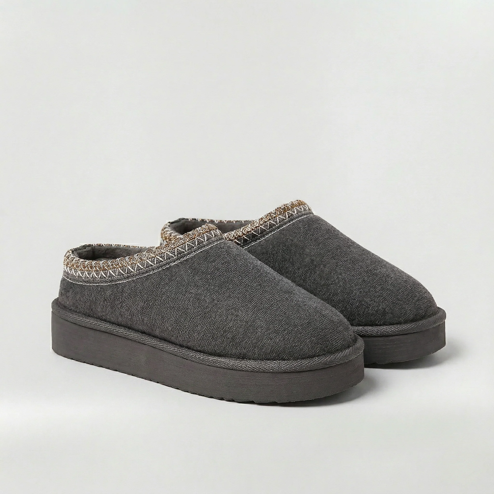 Pantofole Donna Invernali con Suola Platform Scarpe Casa Calde Stile Ciabatte Casual - Image 4