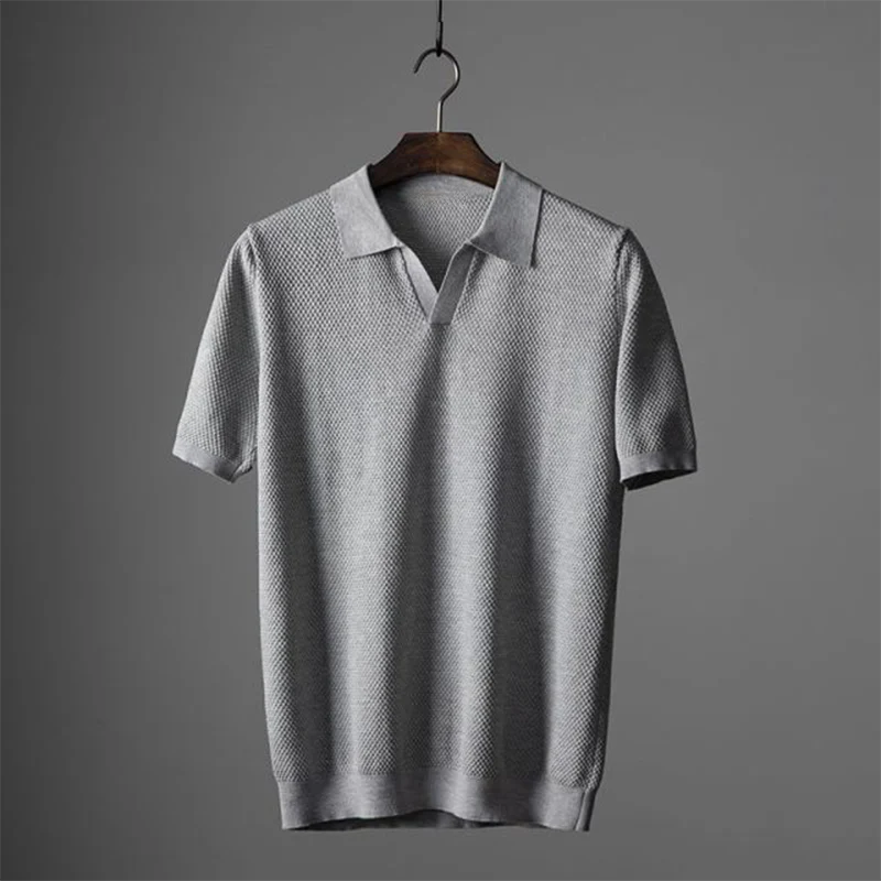 Polo da uomo a maniche corte in maglia testurizzata - Image 2