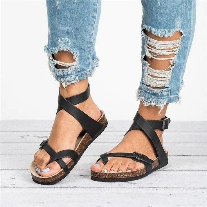 Sandali Casual da Donna con Cinturino Incrociato – Comode Scarpe Estive con Fibbia - Image 2