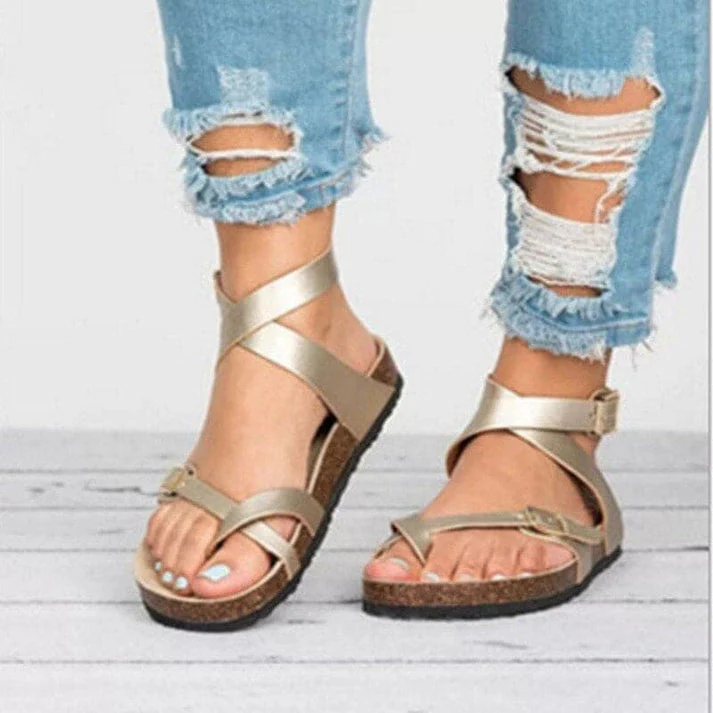 Sandali Casual da Donna con Cinturino Incrociato – Comode Scarpe Estive con Fibbia - Image 3