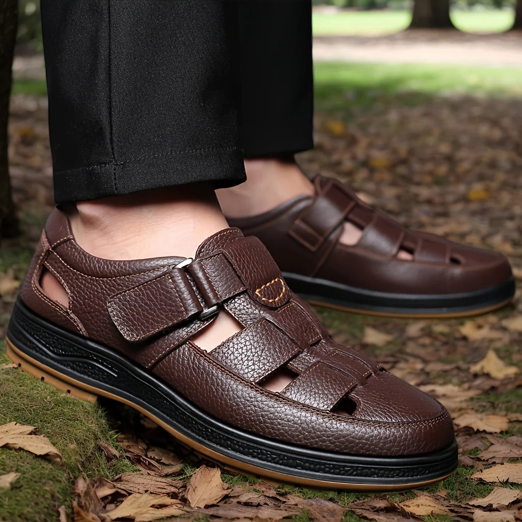 Sandali da pescatore in pelle da uomo – Eleganti e traspiranti - Image 5
