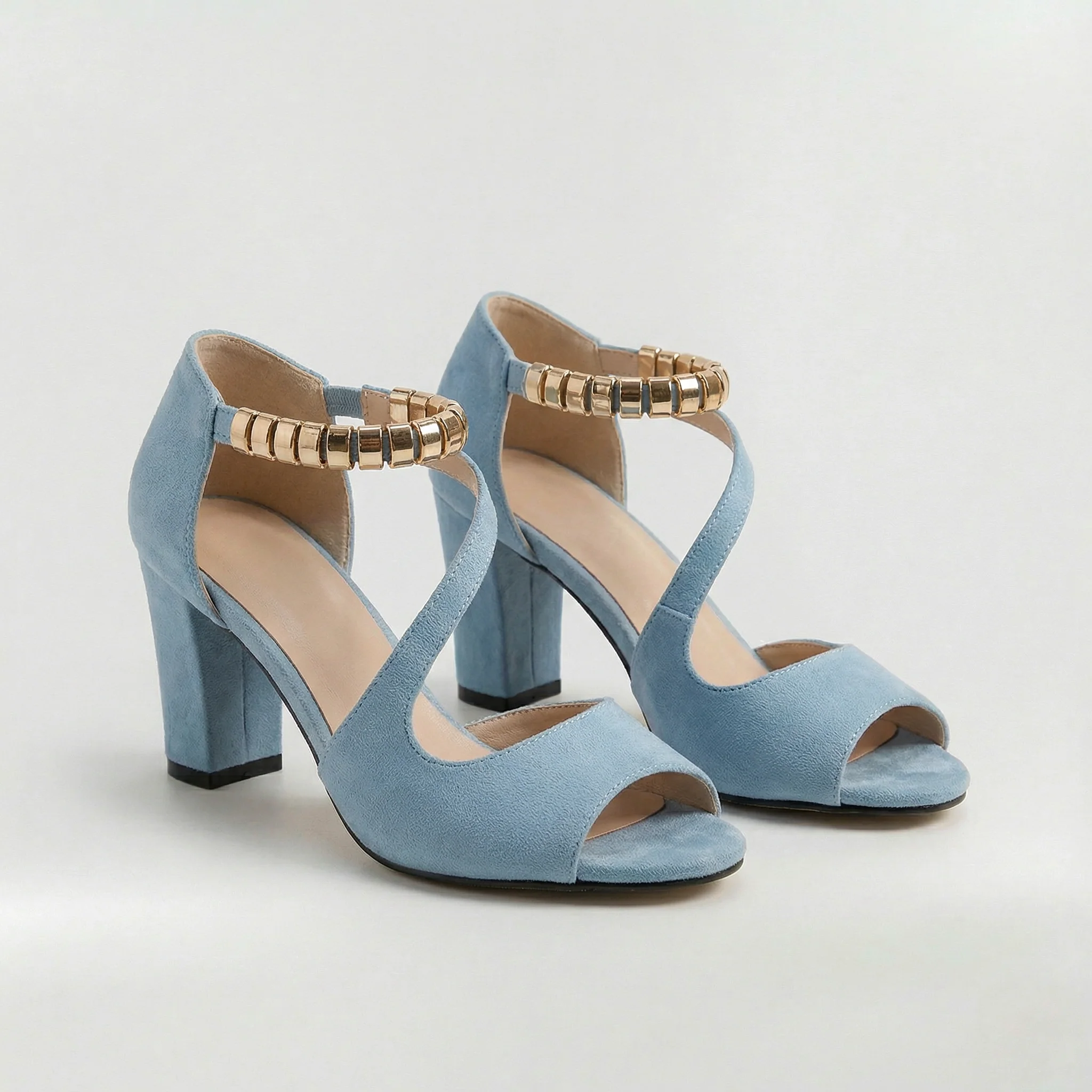 Sandali donna con tacco medio e punta aperta scarpe eleganti da sera e cerimonia - Image 4