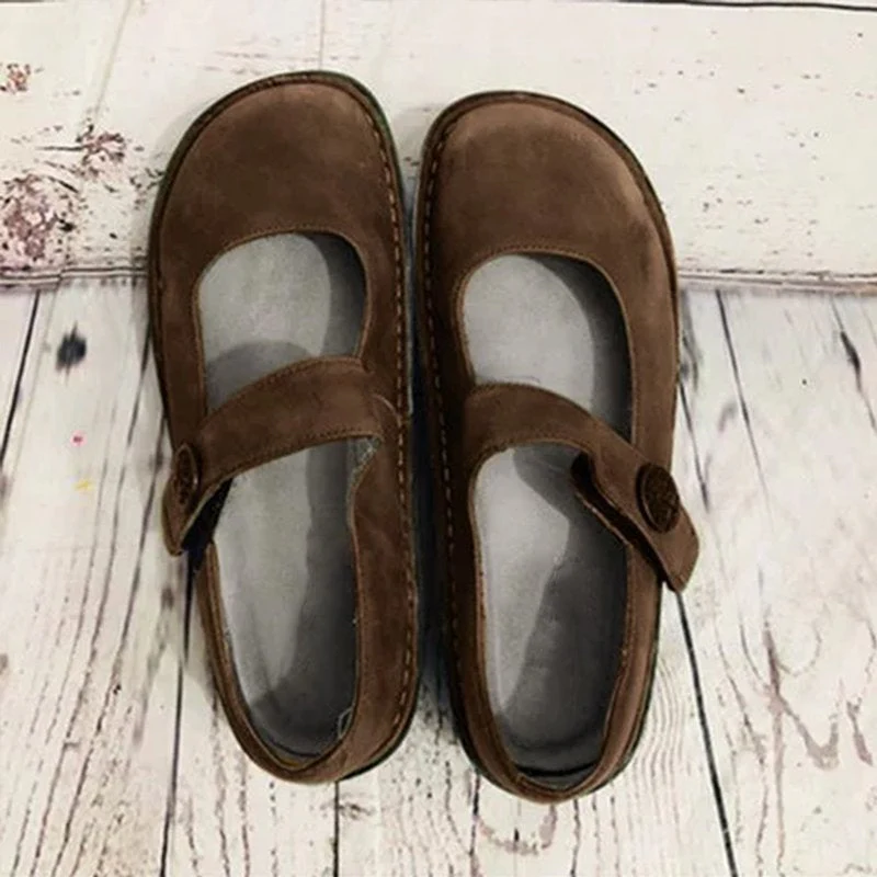 Scarpe da donna in stile retrò comode in pelle scamosciata – Suola morbida leggera e calzature casual per tutti i giorni