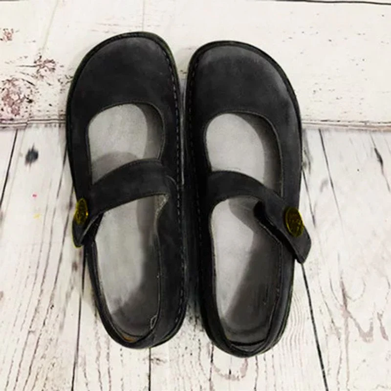 Scarpe da donna in stile retrò comode in pelle scamosciata – Suola morbida leggera e calzature casual per tutti i giorni - Image 4