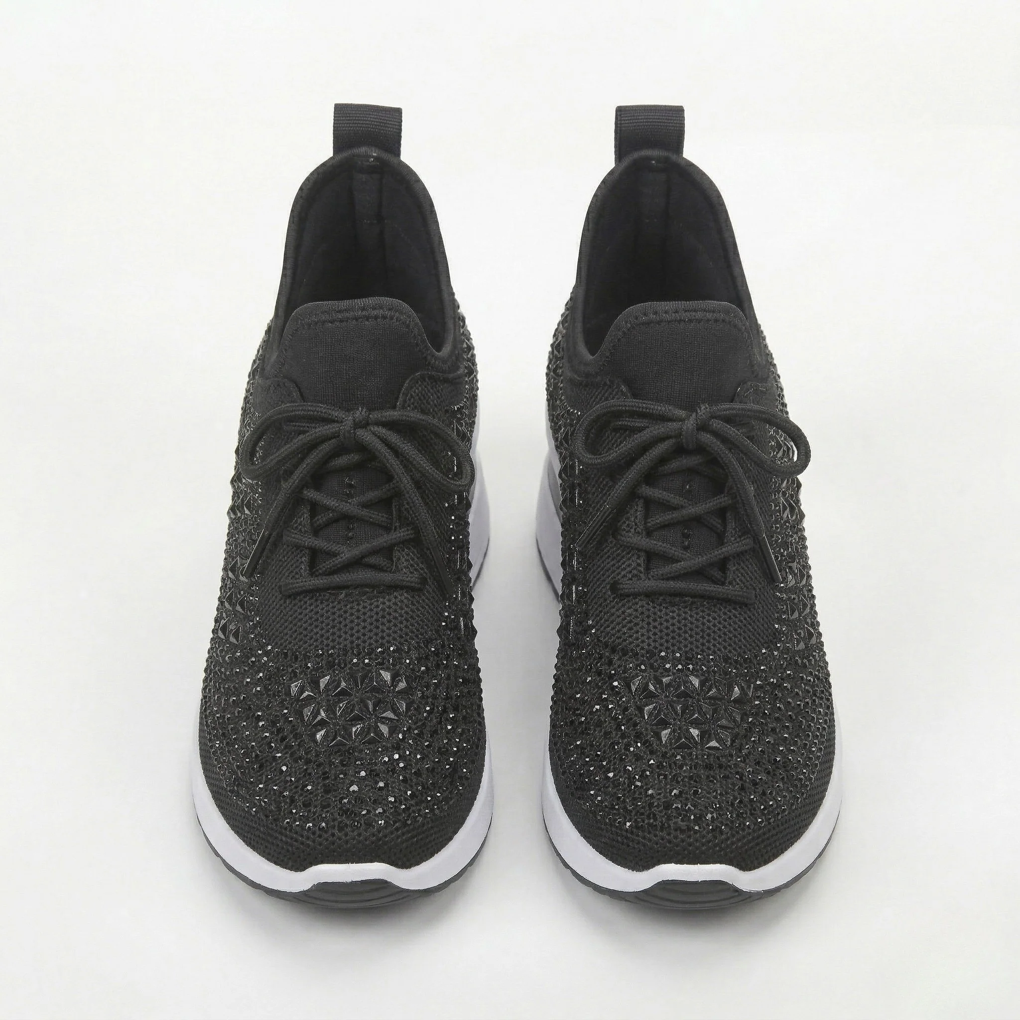 Scarpe Sneakers Donna Platform con Zeppa Interna e Strass Decorativi Casual - Image 11