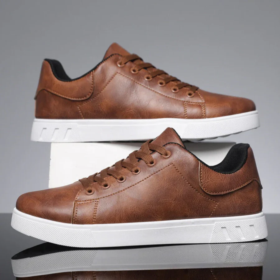 Sneakers eleganti in pelle da uomo - Scarpe casual con lacci - Image 3
