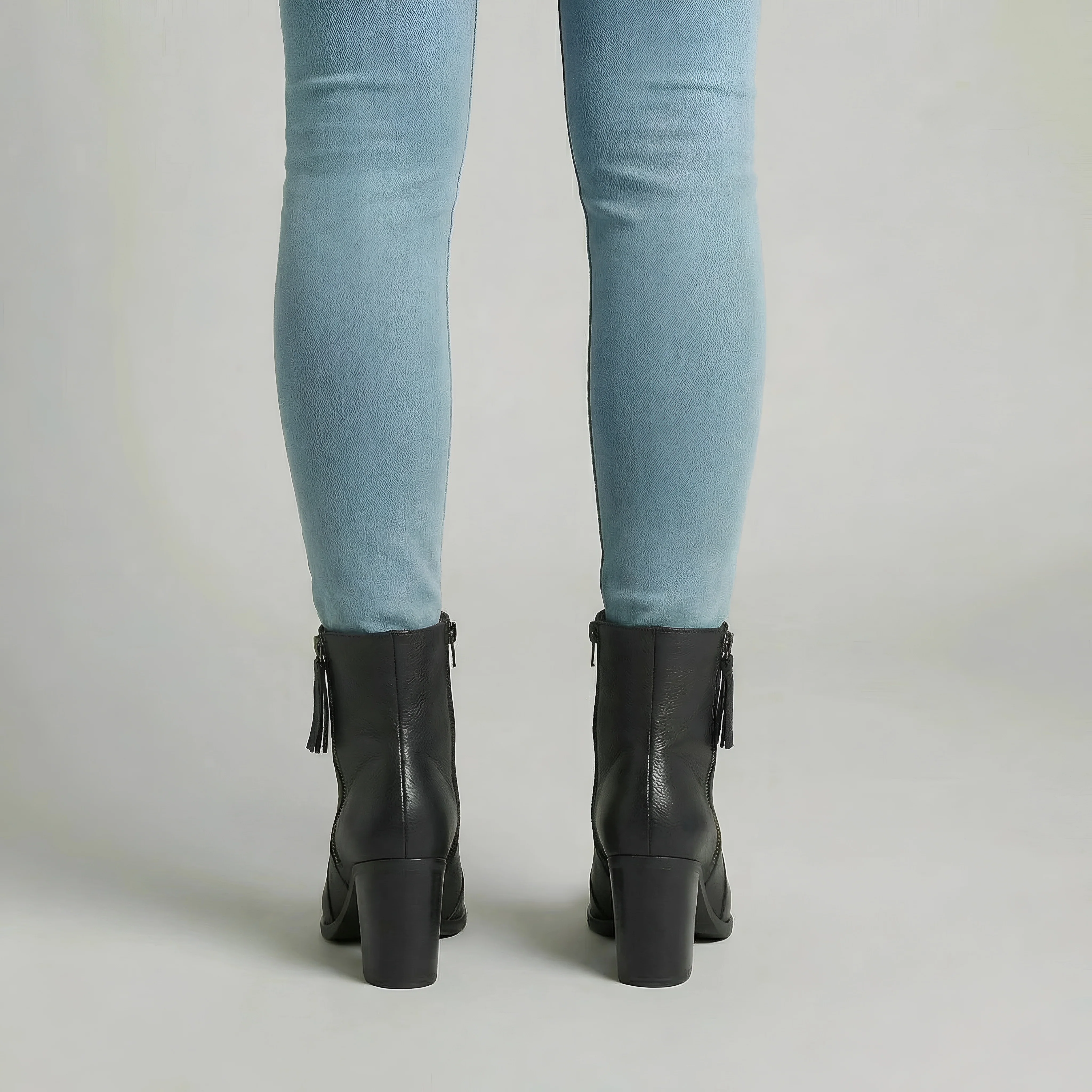 Stivaletti donna con tacco largo e zip laterale, stivali corti eleganti - Image 3