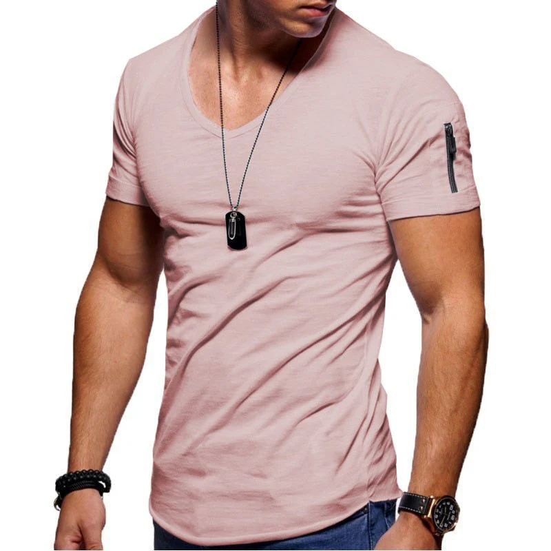 T-shirt da uomo con scollo a V in tessuto traspirante - Image 10