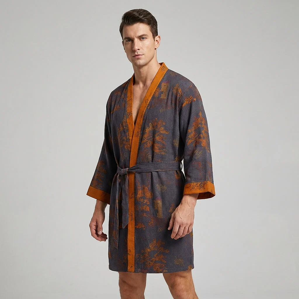 Vestaglia Kimono da Uomo in Cotone Leggero