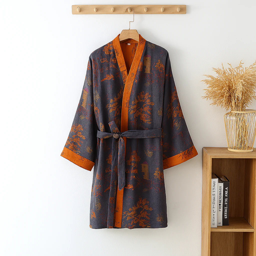 Vestaglia Kimono da Uomo in Cotone Leggero - Image 2