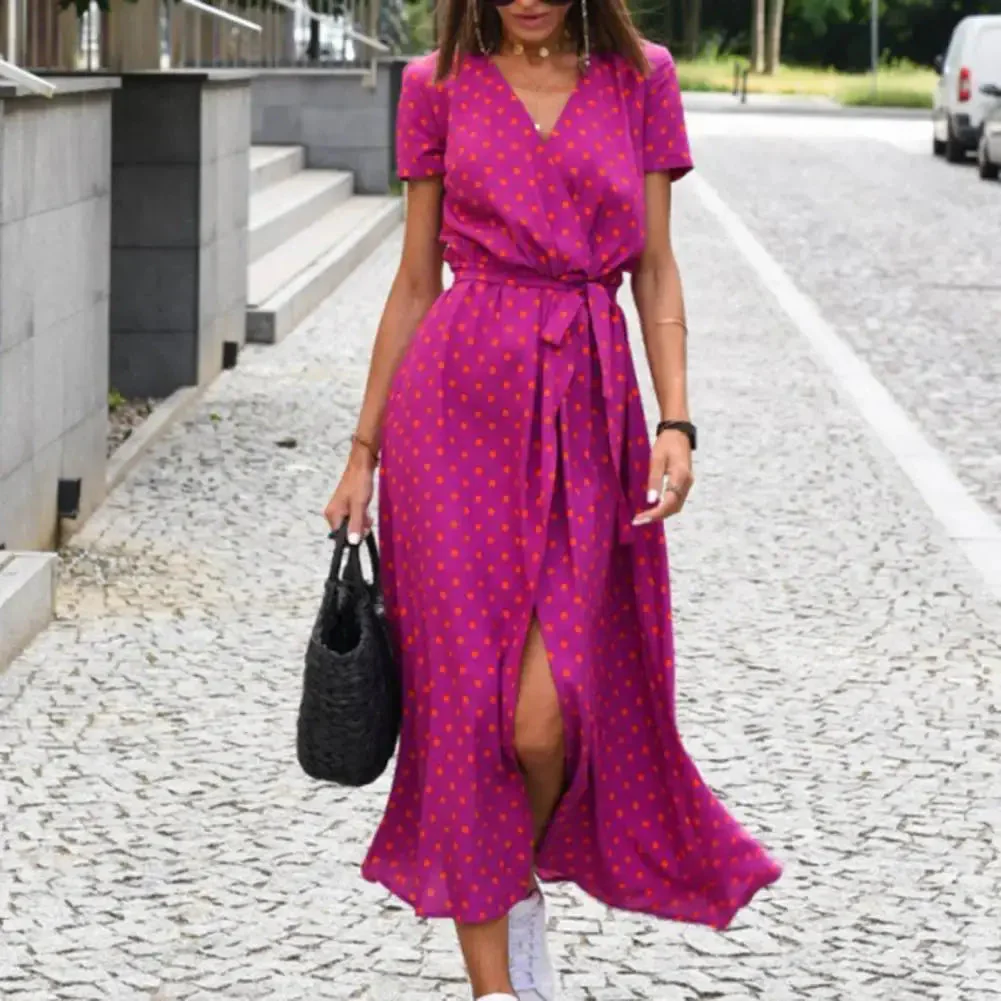 Vestito a portafoglio con stampa floreale da donna - Image 2
