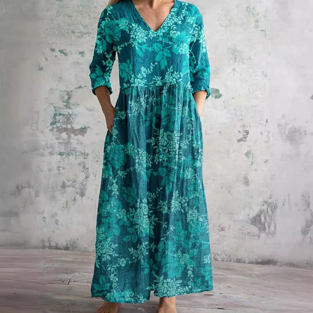 Vestito Estivo da Donna con Scollo a V e Stampa Floreale - Image 10