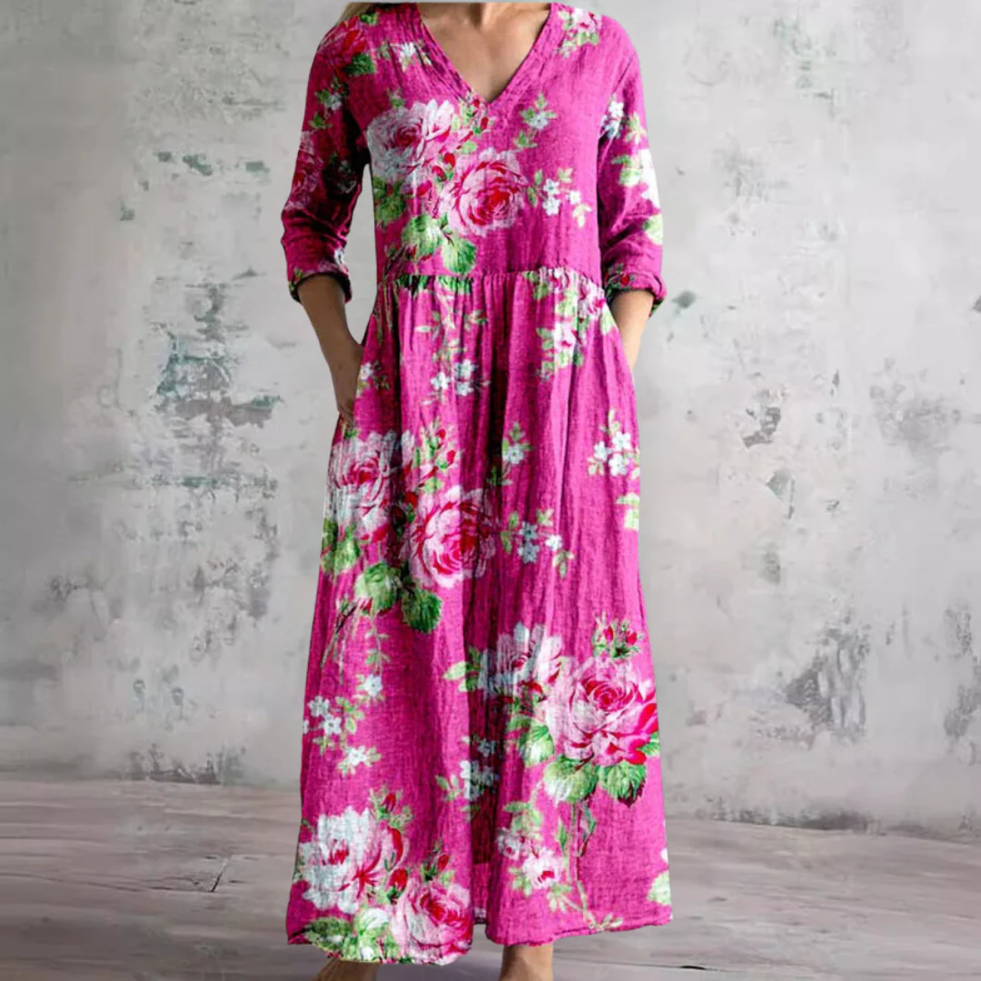 Vestito Estivo da Donna con Scollo a V e Stampa Floreale - Image 6