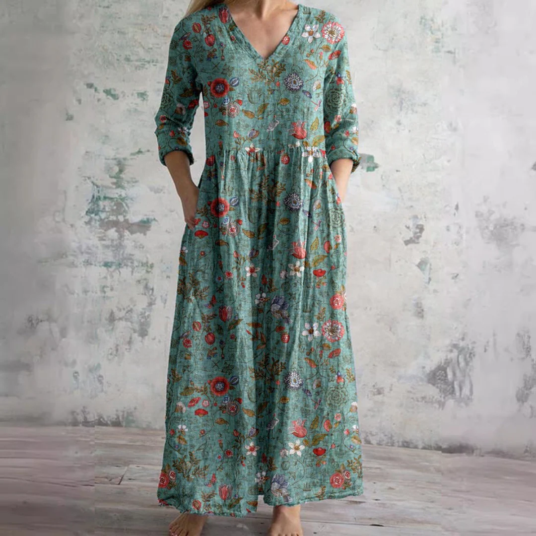 Vestito Estivo da Donna con Scollo a V e Stampa Floreale - Image 7